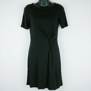 White House Black Market Jersey Knit Short Sleeve Dress XXS Black Career Stretch